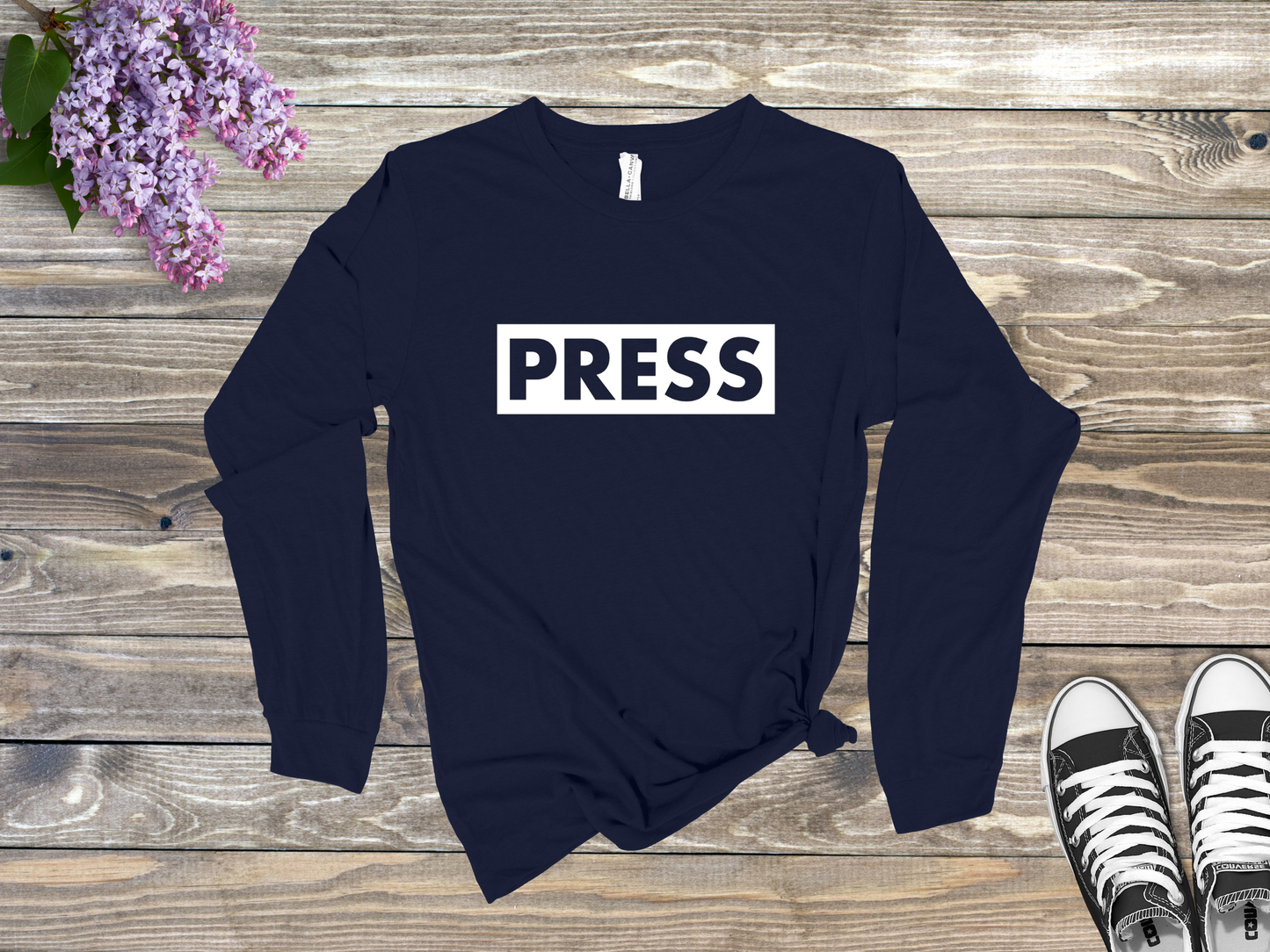 "Press" Long Sleeved T-Shirt Show Support for Palestinian Journalists