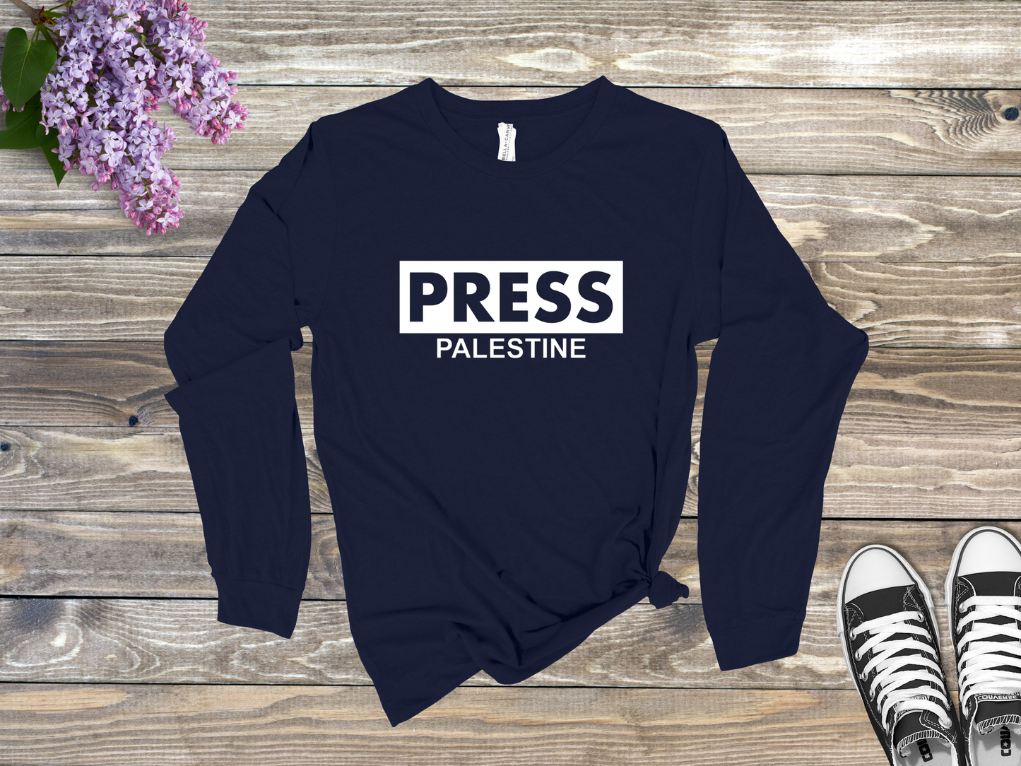 "Press" Long Sleeved T-Shirt Show Support for Palestinian Journalists