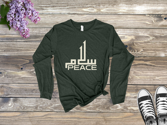 Salam Peace Long Sleeve Shirt Minimalist Arabic Calligraphy Design