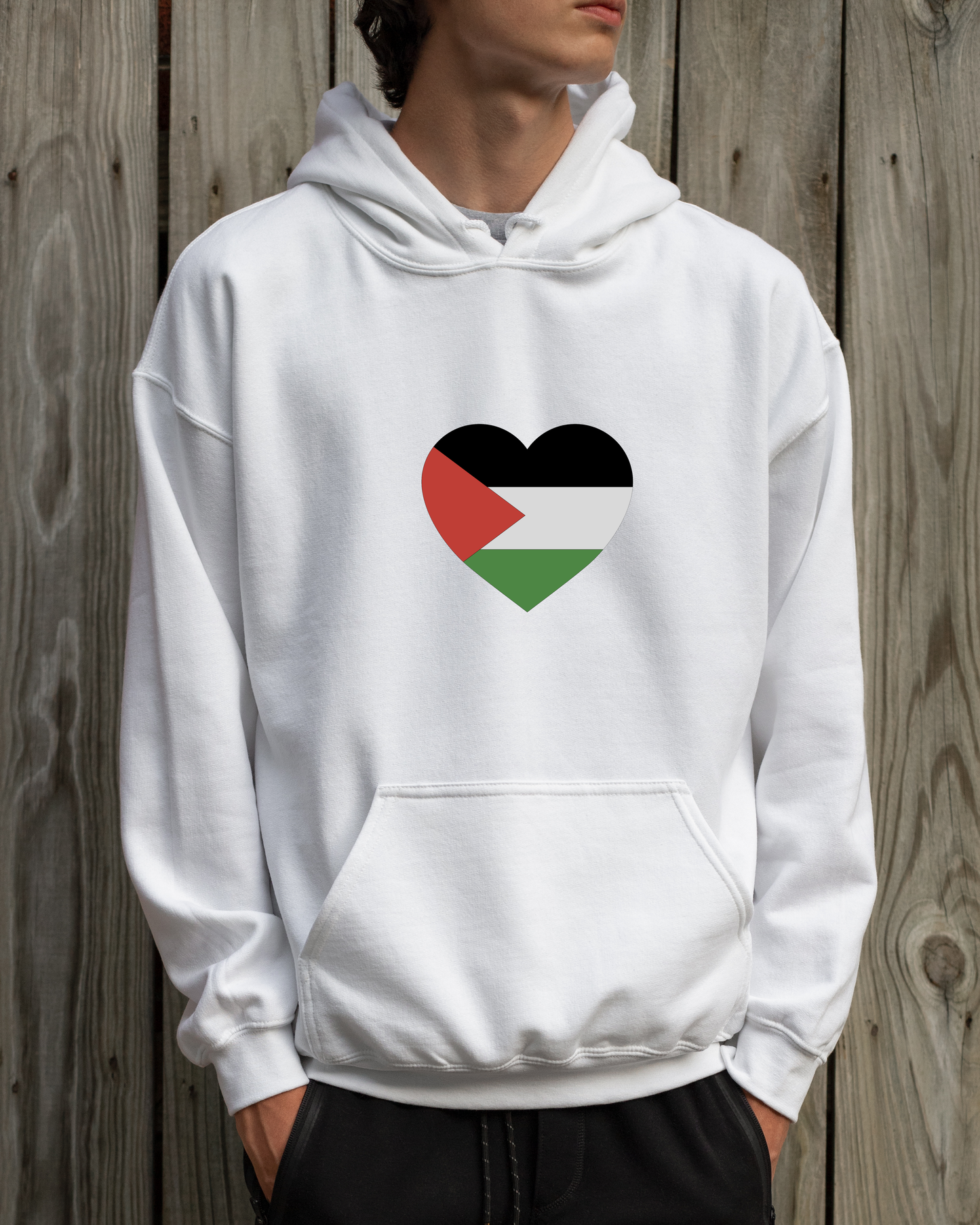 Pull Over Hoodie with Palestine Heart Design